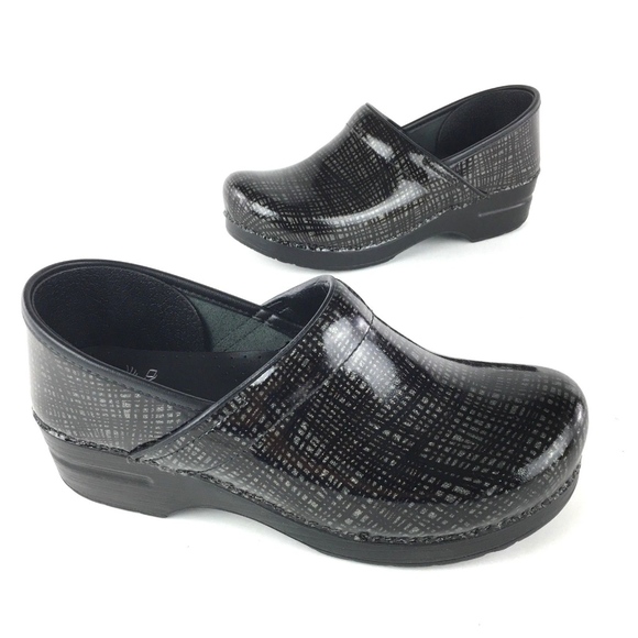 black and silver dansko clogs